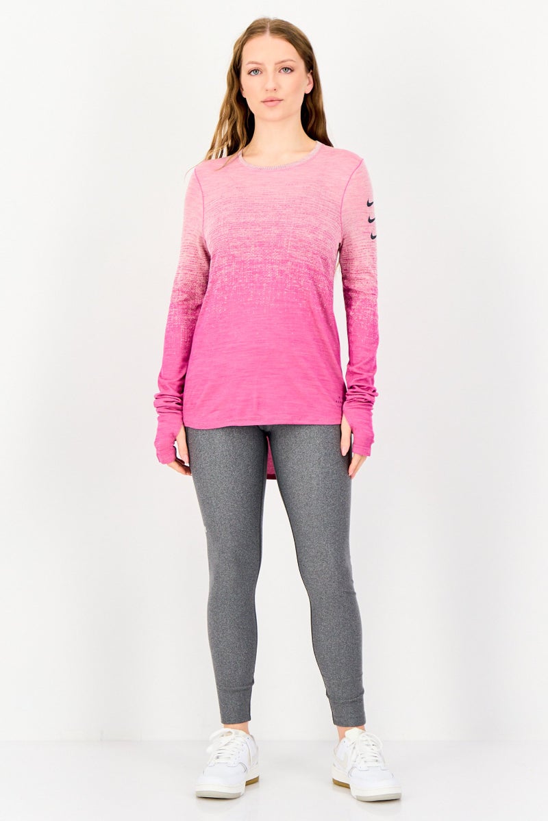 Nike Women Dri-Fit Long Sleeve Outdoor Top, Pink - Image 4